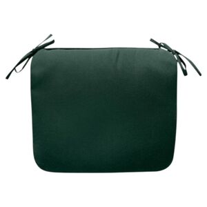 Plow & Hearth 2-Pc Indoor Outdoor Chair Cushions  Forest Green Side Tie NWT